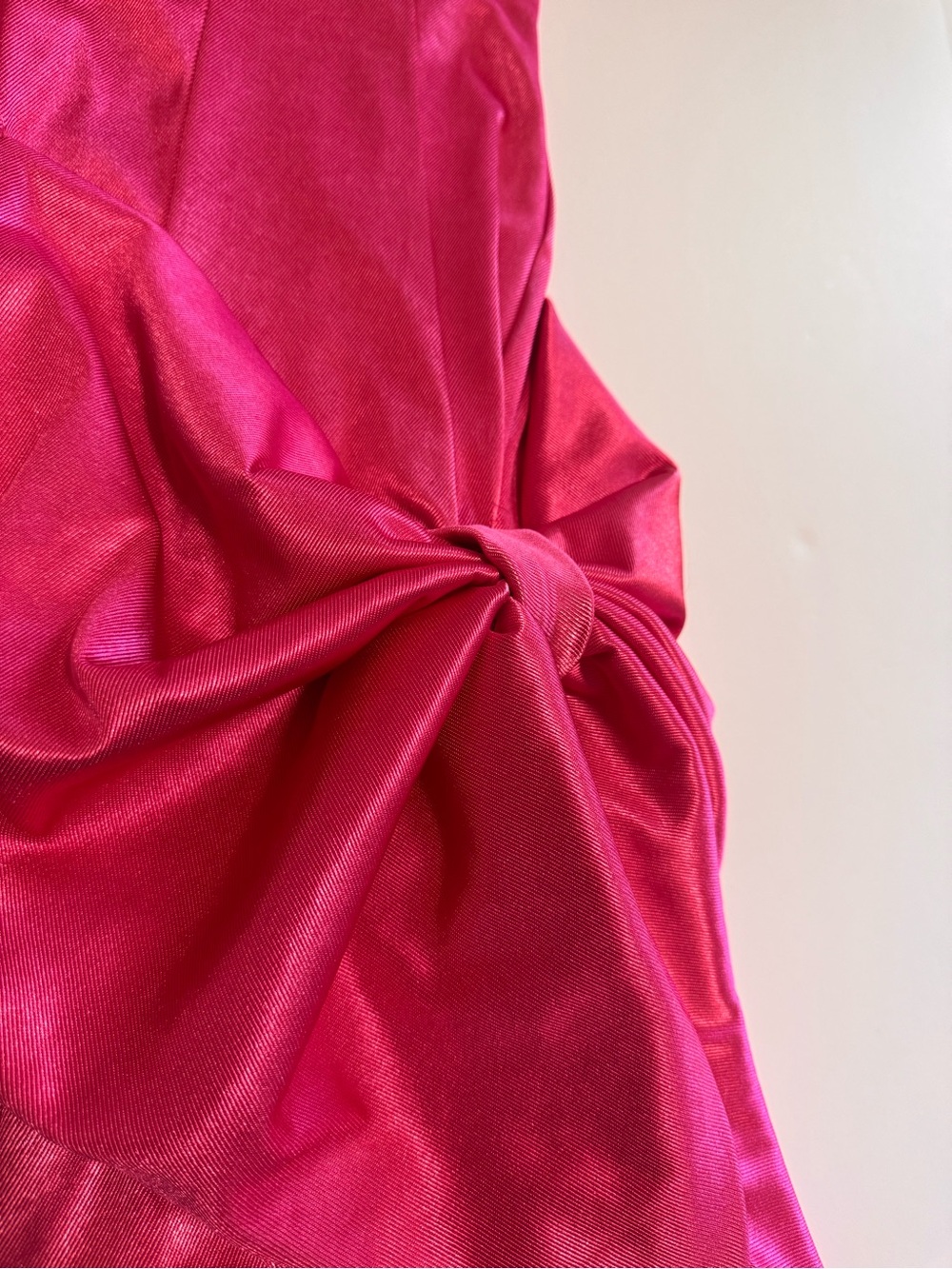ASOS Pink Satin Strapless Mini Dress Bow Detail XS Y2K Party - Picture 7 of 14
